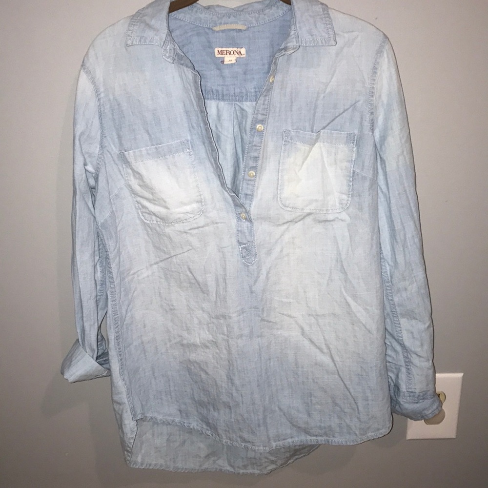 Denim long sleeve top!